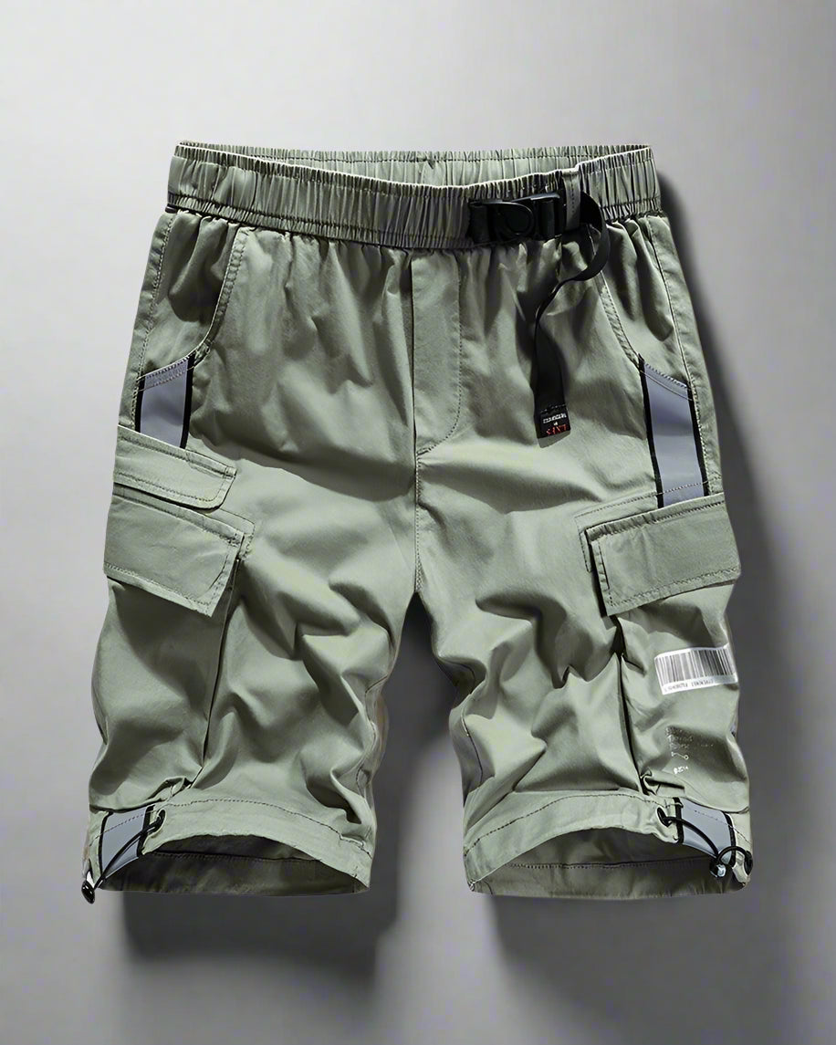 Reflective Cargo Shorts for Adventure - techwear shorts - Reflective Cargo Shorts for Urban Adventures - View 2