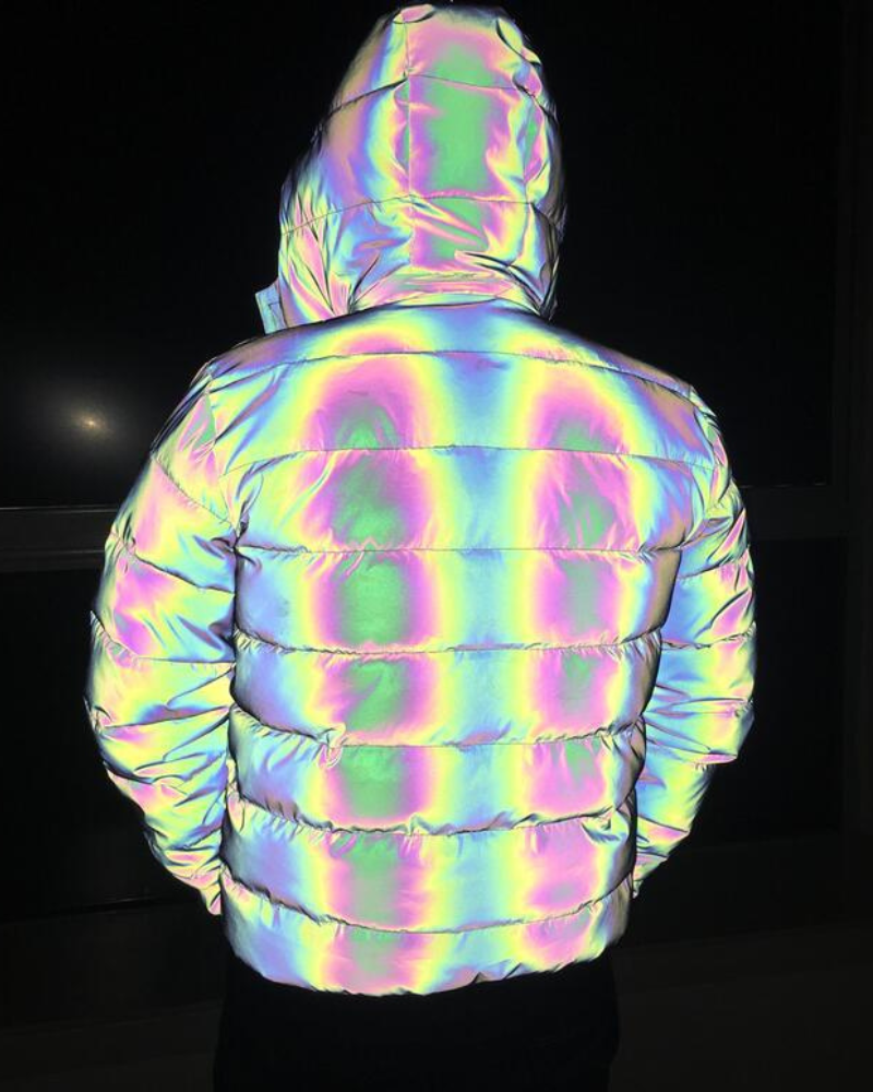 Reflective High-Tech Winter Coat -  cyberpunk reflective coat - Stylish Reflective High-Tech Winter Coat - View 4