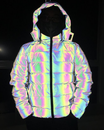 Reflective High-Tech Winter Coat - techwear winter jacket - Stylish Reflective High-Tech Winter Coat - View 2