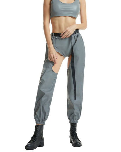 Reflective Rave Open-Crotch Pants -  comfy dance pants - Reflective Open-Crotch Pants for Rave and Casual Wear - View 4