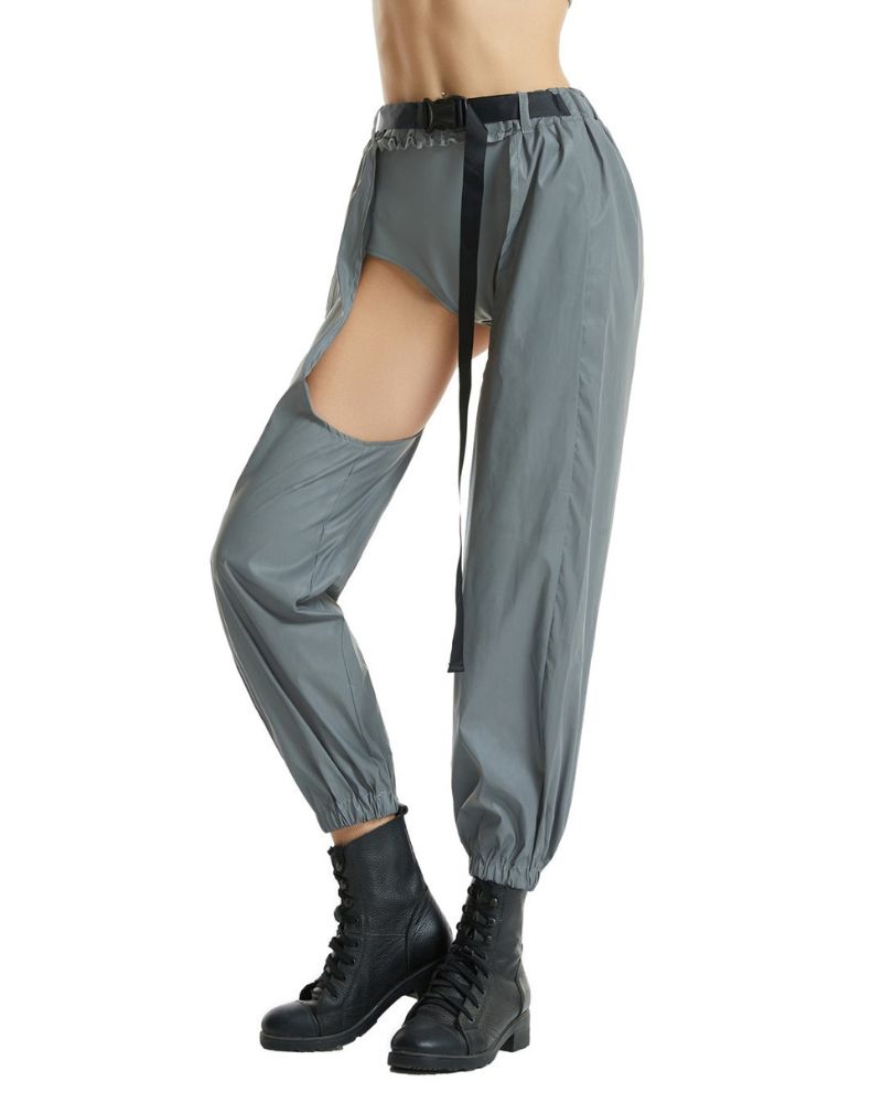 Reflective Rave Open-Crotch Pants -  rave wear - Reflective Open-Crotch Pants for Rave and Casual Wear - View 7