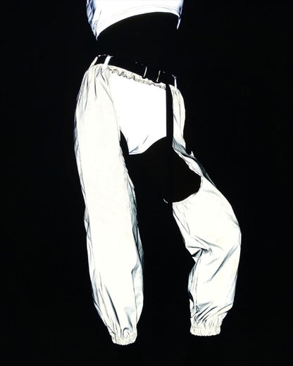 Reflective Rave Open-Crotch Pants - reflective pants - Reflective Open-Crotch Pants for Rave and Casual Wear - View 2