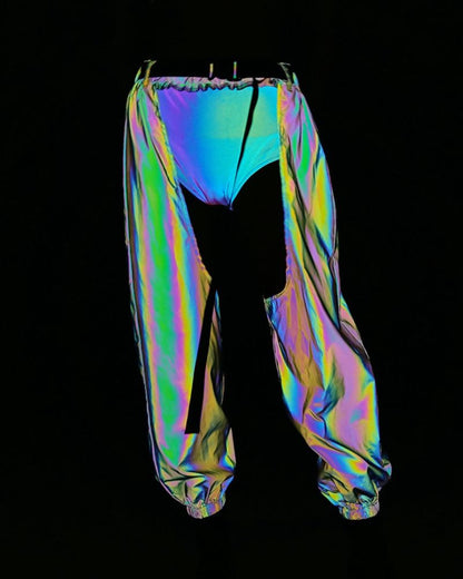 Reflective Rave Open-Crotch Pants -  techwear - Reflective Open-Crotch Pants for Rave and Casual Wear - View 8