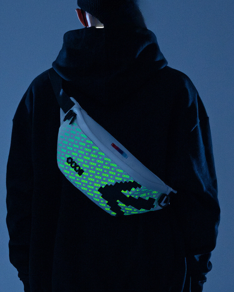Reflective Techwear Chest Bag - reflective bag - Reflective Techwear Chest Bag for Night Adventures - View 2