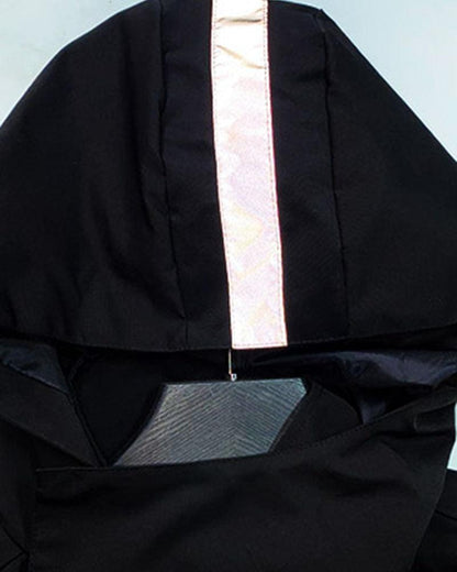 Reflective Techwear Hooded Jacket -  stylish black jacket - Reflective Hooded Jacket for Techwear and Urban Adventure - View 5