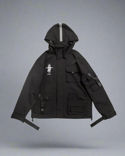 Reflective Techwear Hooded Jacket -  techwear - Reflective Hooded Jacket for Techwear and Urban Adventure - View 6