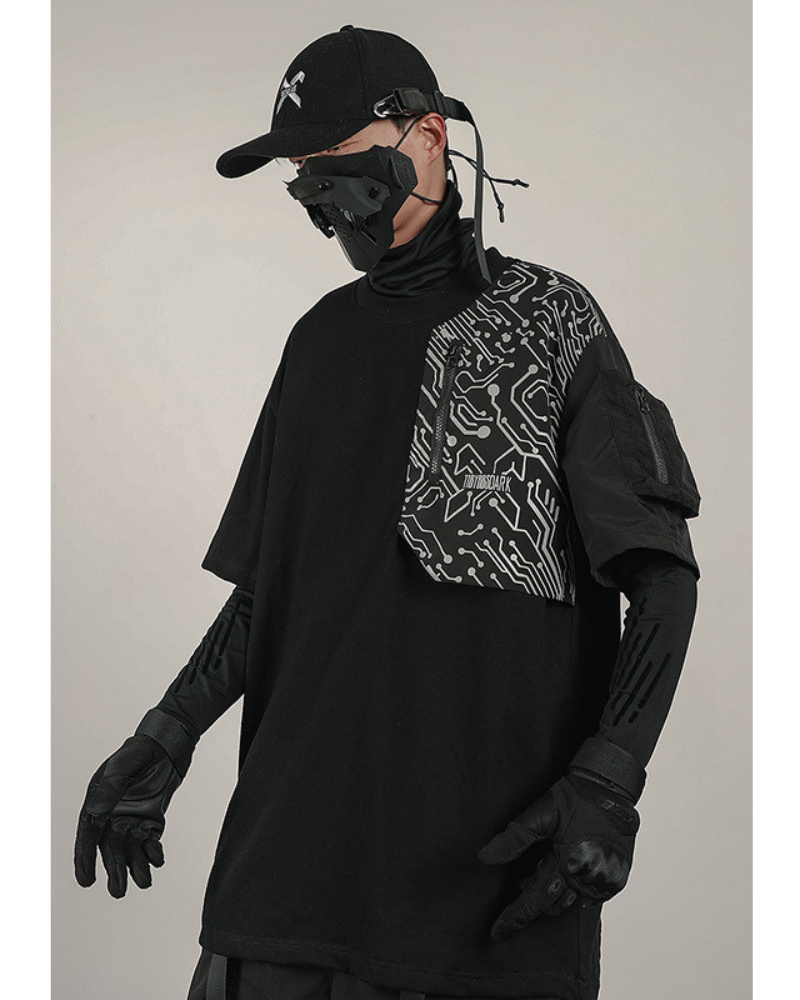 Reflective Techwear Imagination Tee -  cyberpunk - Reflective Techwear Imagination Tee for Urban Style - View 3