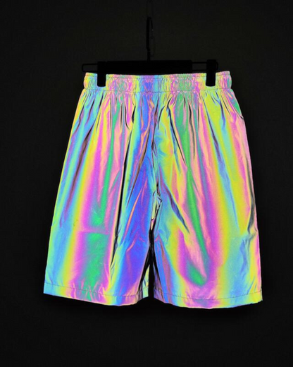 Reflective Techwear Rave Shorts -  comfortable rave outfits - Reflective Techwear Rave Shorts for Ultimate Style - View 3