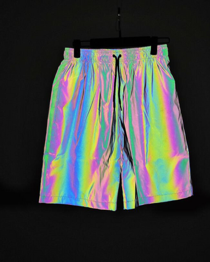 Reflective Techwear Rave Shorts -  festival apparel - Reflective Techwear Rave Shorts for Ultimate Style - View 4