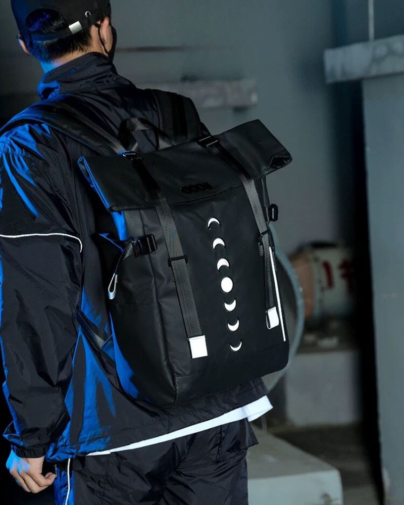 Reflective Urban Adventure Backpack -  techwear bag - Reflective Urban Adventure Backpack with Stylish Design - View 4