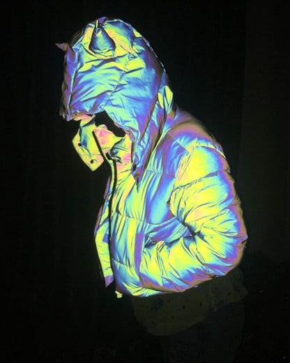 Reflective Winter Tech Jacket - techwear winter jacket - Reflective Winter Tech Jacket for Urban Exploration - View 3