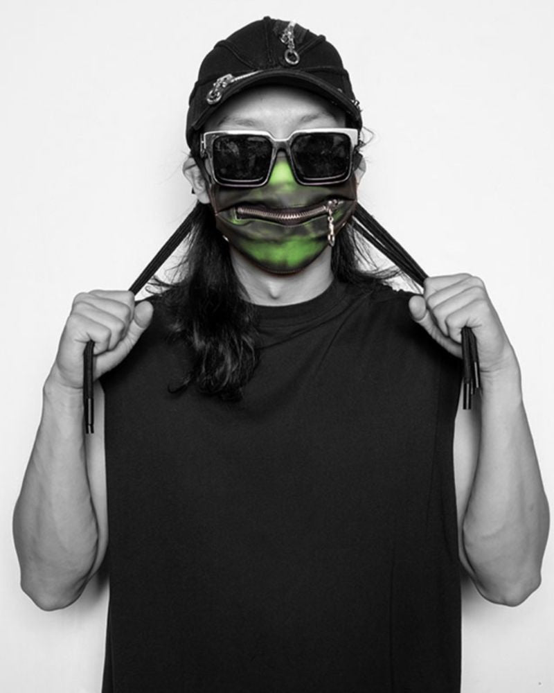 Reflective Zipper Face Mask -  adjustable face mask - Stylish Reflective Zipper Face Mask for Urban Use - View 15
