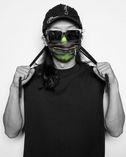 Reflective Zipper Face Mask -  adjustable face mask - Stylish Reflective Zipper Face Mask for Urban Use - View 15