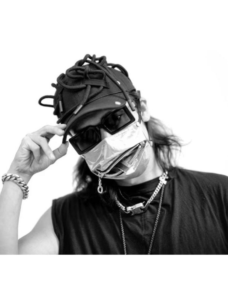 Reflective Zipper Face Mask -  adjustable face mask - Stylish Reflective Zipper Face Mask for Urban Use - View 21
