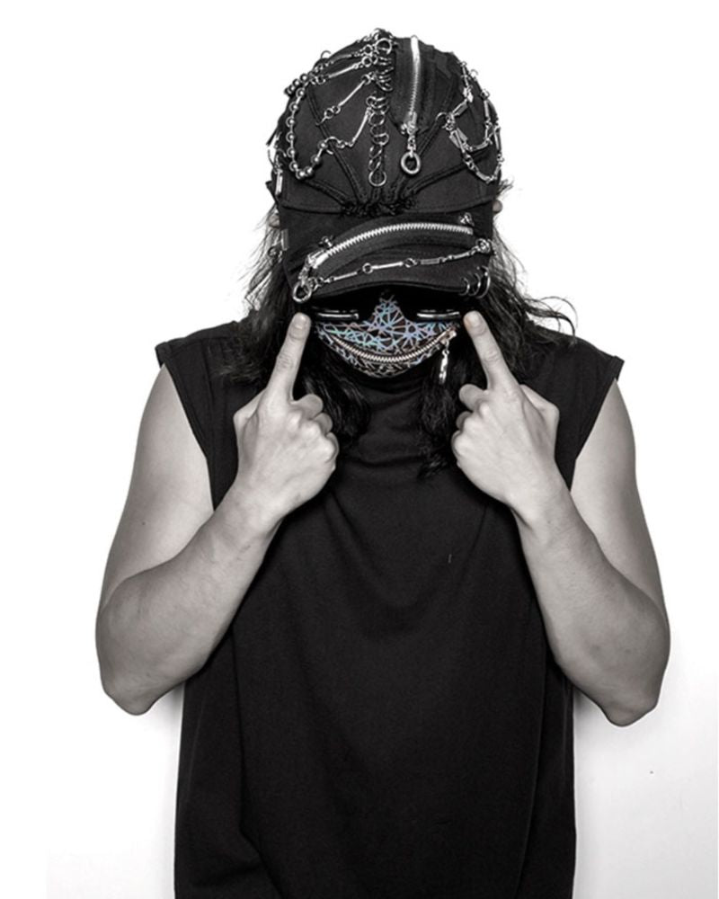 Reflective Zipper Face Mask -  face mask - Stylish Reflective Zipper Face Mask for Urban Use - View 10