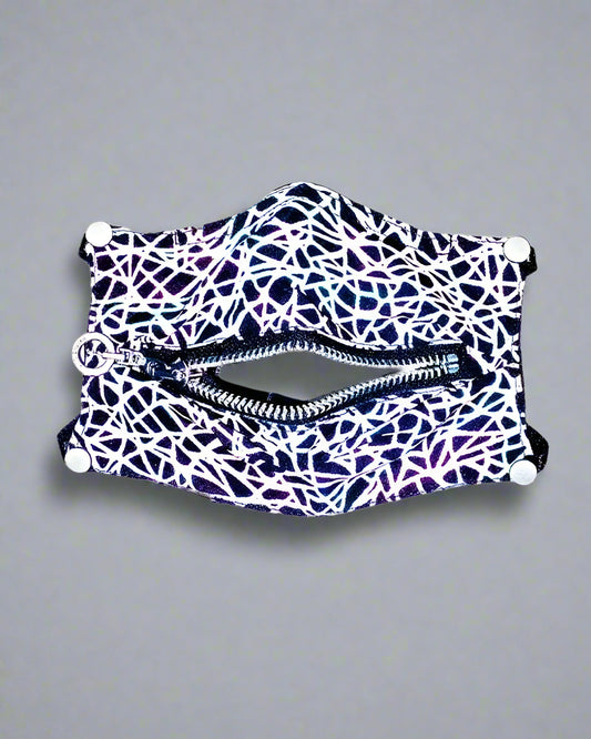 Reflective Zipper Face Mask - reflective mask - Stylish Reflective Zipper Face Mask for Urban Use - Main view