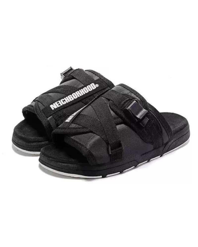 Relaxing Japanese Techwear Slippers -  black slippers - Comfortable Japanese Techwear Slippers | Breathable Mesh - View 3