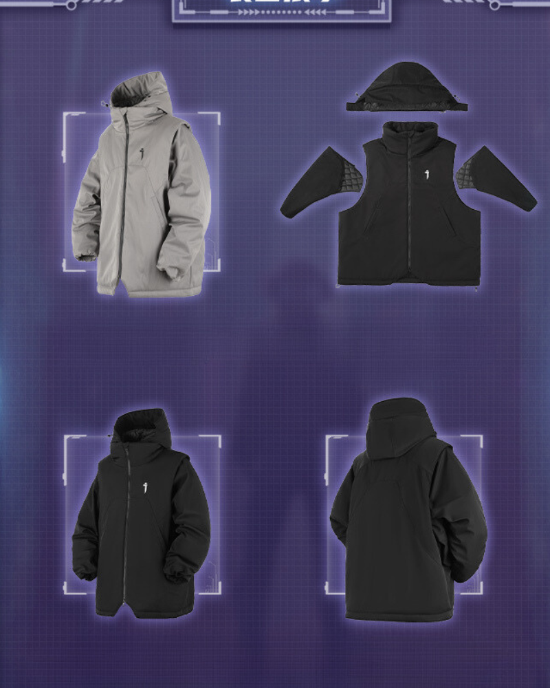 Removable Sleeves Winter Jacket -  techwear - Versatile Removable Sleeves Winter Jacket for All Styles - View 8