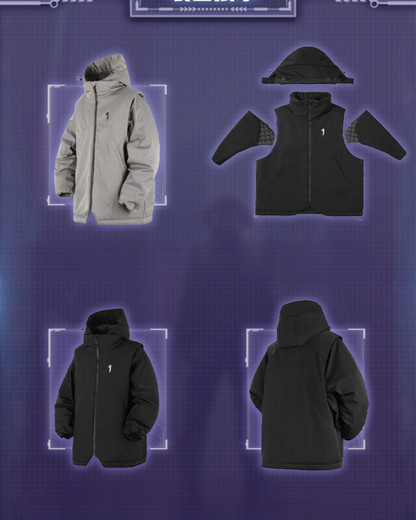 Removable Sleeves Winter Jacket -  techwear - Versatile Removable Sleeves Winter Jacket for All Styles - View 8