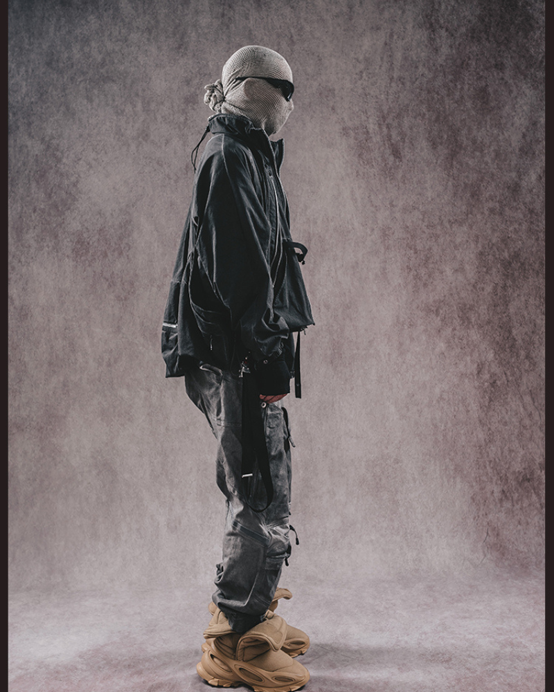 Retro Multi-Pocket Layered Jacket -  retro style - Layered Retro Jacket with Multiple Pockets - View 6
