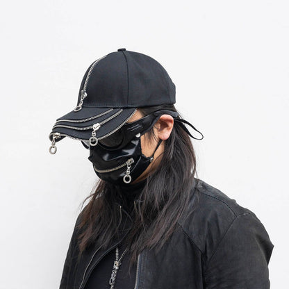 Reversible Triple-Layer Zipper Hat - techwear accessories - Reversible Triple-Layer Zipper Hat for Stylish Comfort - Main view