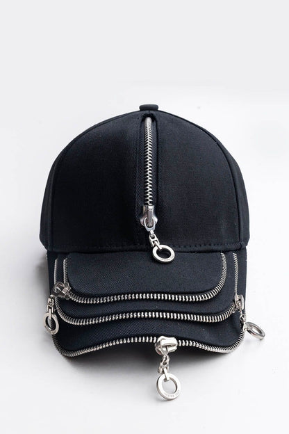 Reversible Triple-Layer Zipper Hat - zipper hat - Reversible Triple-Layer Zipper Hat for Stylish Comfort - View 9