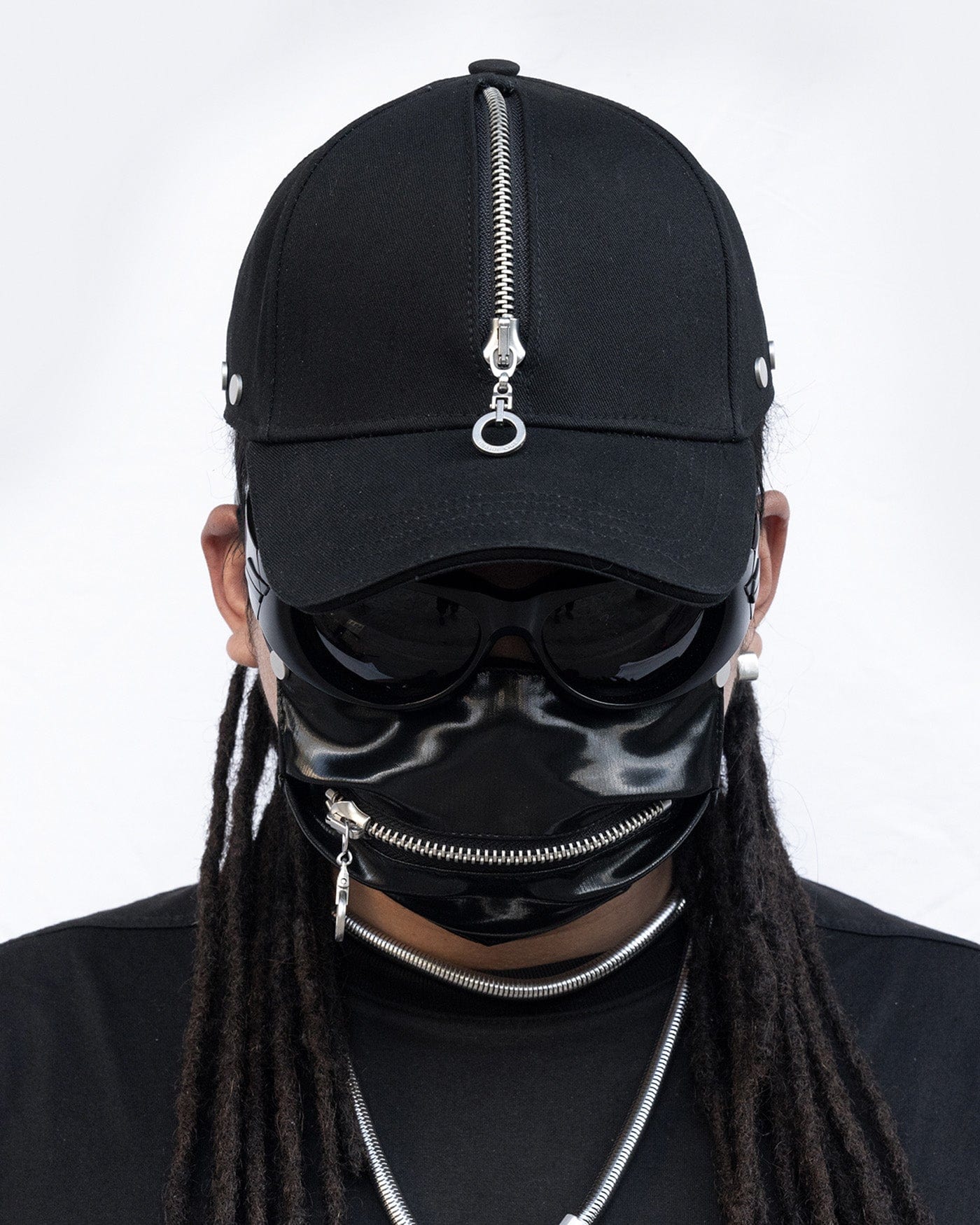 Reversible Zip Rivet Hat - baseball cap - Reversible Baseball Cap with Zipper and Rivet Details - View 8