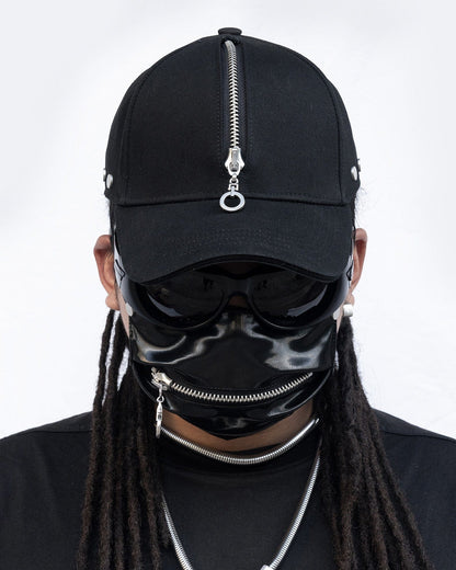 Reversible Zip Rivet Hat - baseball cap - Reversible Baseball Cap with Zipper and Rivet Details - View 8