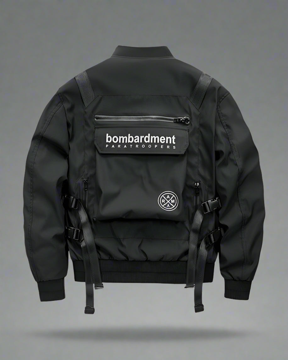 Revolutionary Bomber Jacket Backpack -  black jacket - Versatile Bomber Jacket for Urban Adventures - View 3