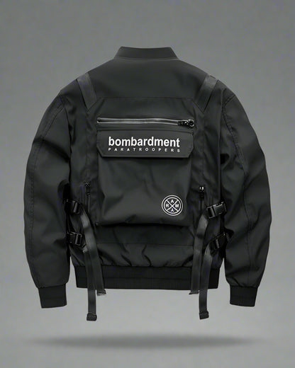 Revolutionary Bomber Jacket Backpack -  black jacket - Versatile Bomber Jacket for Urban Adventures - View 3