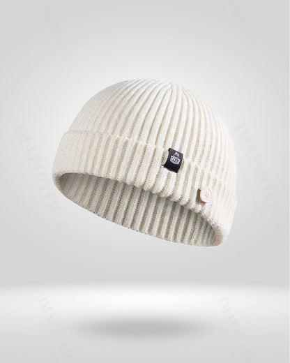 Rib Knit Beanie With Buttons For Mask - warm wool beanie - Warm Rib Knit Beanie with Mask Buttons for Winter - View 2