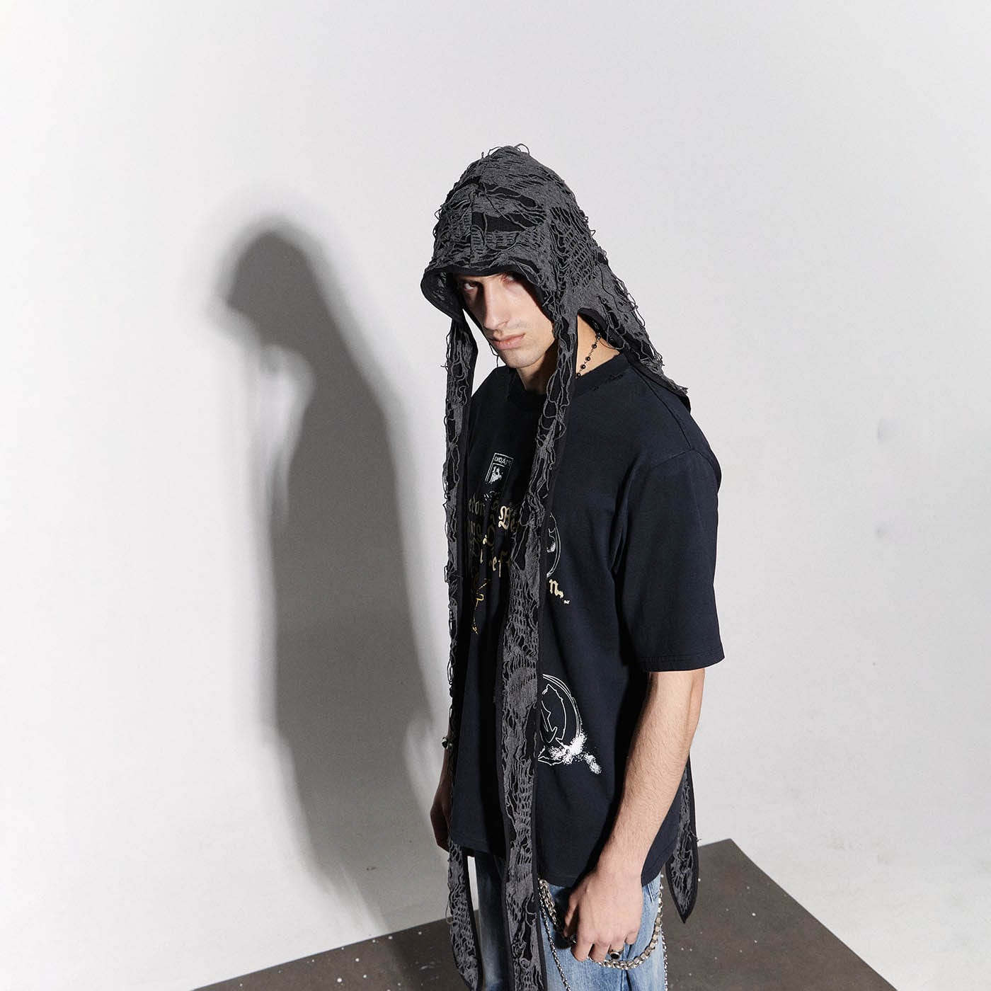 Ripped Bunny Ears Durag -  dual-layered headpiece - Gothic Bunny Ears Durag for Bold Style - View 3
