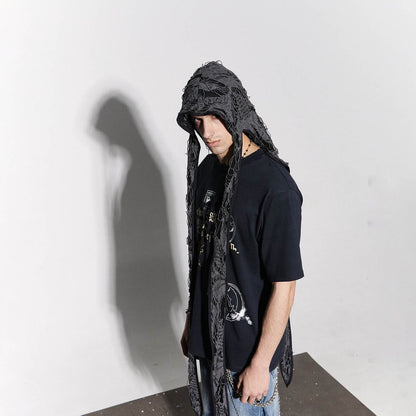 Ripped Bunny Ears Durag -  dual-layered headpiece - Gothic Bunny Ears Durag for Bold Style - View 3