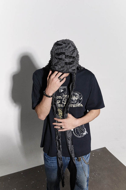 Ripped Bunny Ears Durag -  gothic headpiece - Gothic Bunny Ears Durag for Bold Style - View 6