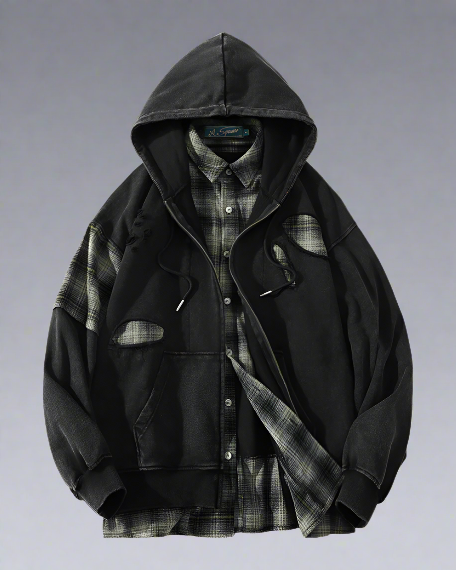 Ripped Two-Piece Unisex Hoodie -  durable design - Comfortable Ripped Two-Piece Unisex Hoodie - View 12