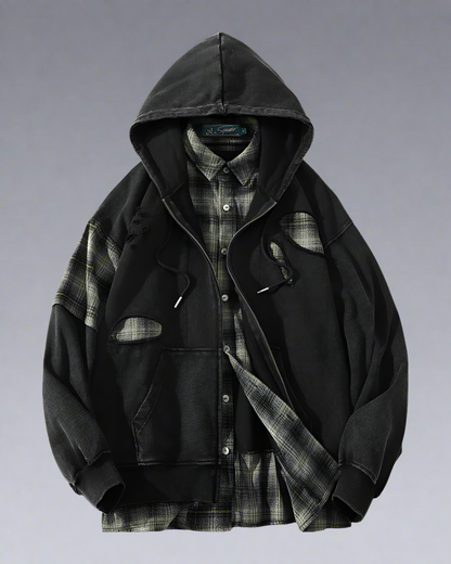 Ripped Two-Piece Unisex Hoodie -  durable design - Comfortable Ripped Two-Piece Unisex Hoodie - View 12