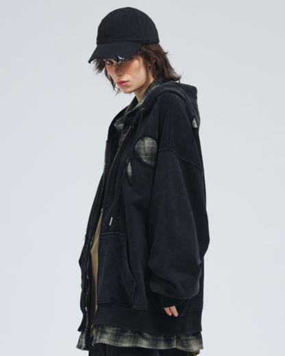 Ripped Two-Piece Unisex Hoodie - hoodie - Comfortable Ripped Two-Piece Unisex Hoodie - View 2