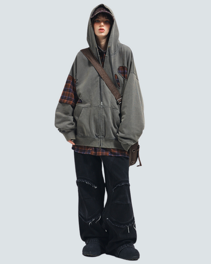 Ripped Two-Piece Unisex Hoodie -  unisex - Comfortable Ripped Two-Piece Unisex Hoodie - View 8
