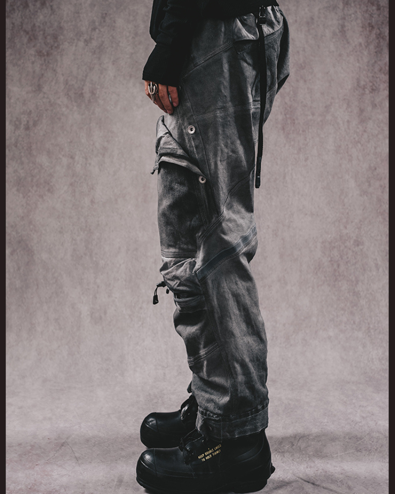 Rugged 3D Distressed Cargo Pants - cargo pants - Rugged 3D Distressed Cargo Pants for Modern Style - View 9