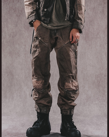 Rugged 3D Distressed Cargo Pants -  cyberpunk pants - Rugged 3D Distressed Cargo Pants for Modern Style - View 3