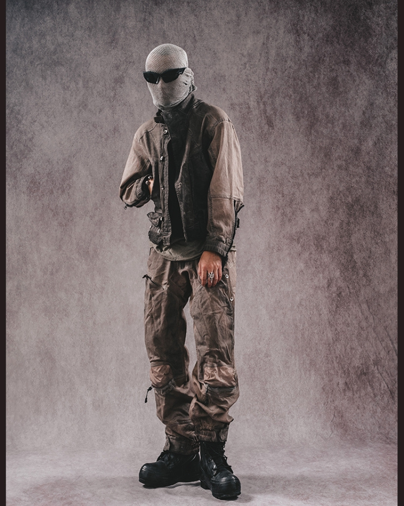 Rugged 3D Distressed Cargo Pants -  stylish pants - Rugged 3D Distressed Cargo Pants for Modern Style - View 6