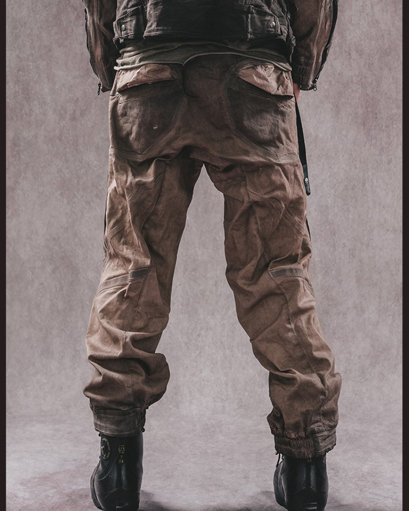 Rugged 3D Distressed Cargo Pants - techwear cargo pants - Rugged 3D Distressed Cargo Pants for Modern Style - View 2