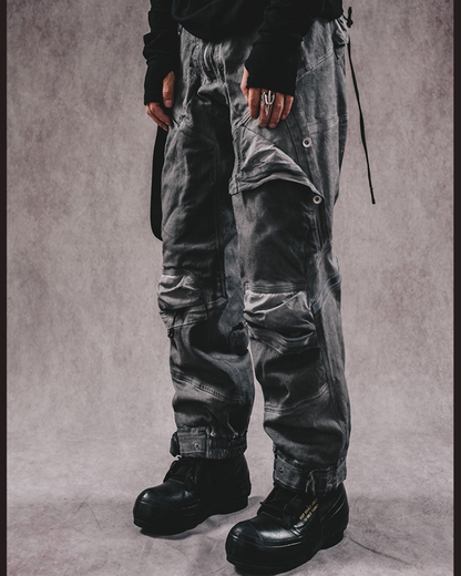 Rugged 3D Distressed Cargo Pants -  techwear - Rugged 3D Distressed Cargo Pants for Modern Style - View 7