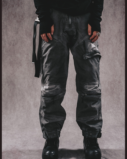 Rugged 3D Distressed Cargo Pants -  wasteland wear - Rugged 3D Distressed Cargo Pants for Modern Style - View 8