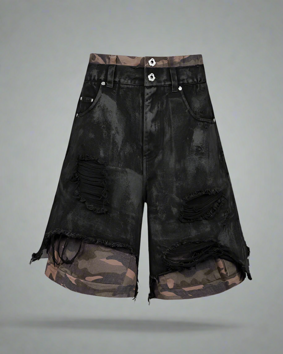 Rugged Camo Cargo Shorts -  shorts with pockets - Rugged Camo Cargo Shorts for Stylish Adventures - View 7