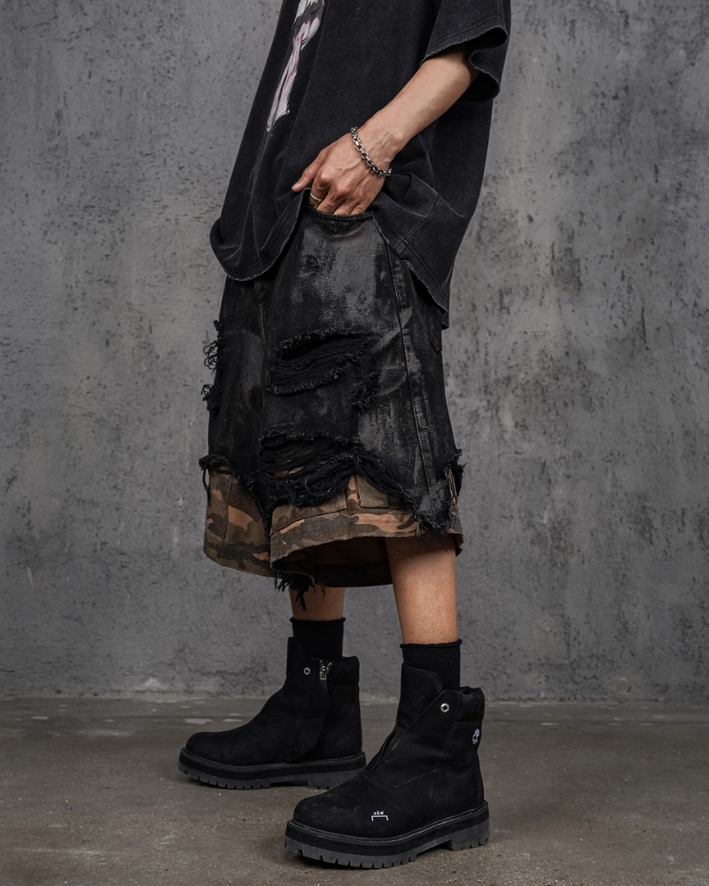 Rugged Camo Cargo Shorts - stylish camo shorts - Rugged Camo Cargo Shorts for Stylish Adventures - View 2