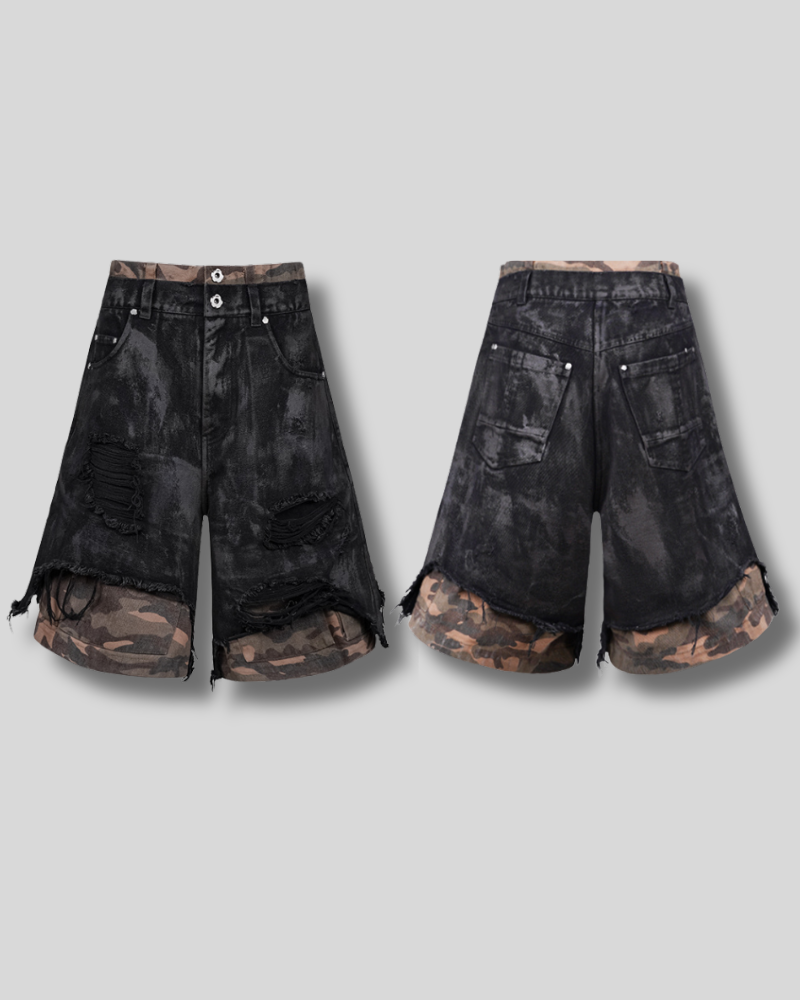 Rugged Camo Cargo Shorts - stylish camo shorts - Rugged Camo Cargo Shorts for Stylish Adventures - View 9
