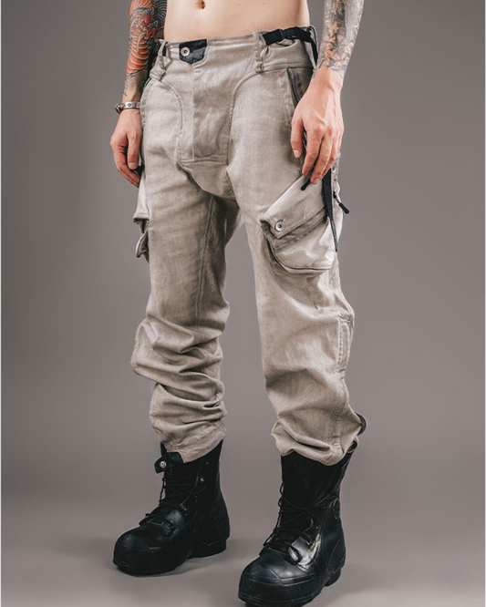 Rugged Distressed Cargo Pants - cargo pants - Rugged Distressed Cargo Pants for Urban Exploration - Main view