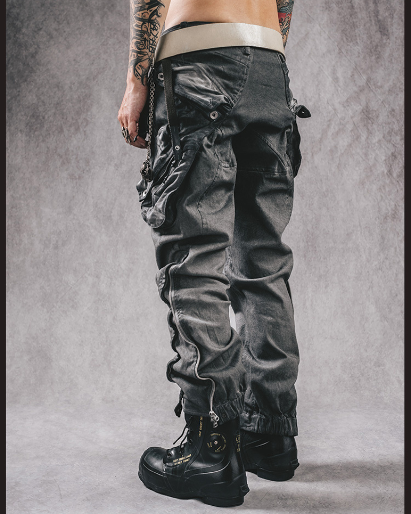 Rugged Distressed Cargo Pants -  distressed - Rugged Distressed Cargo Pants for Urban Exploration - View 4