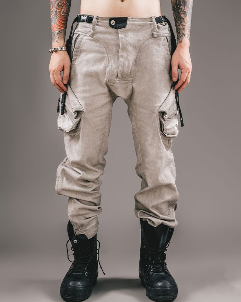 Rugged Distressed Cargo Pants -  rugged - Rugged Distressed Cargo Pants for Urban Exploration - View 5